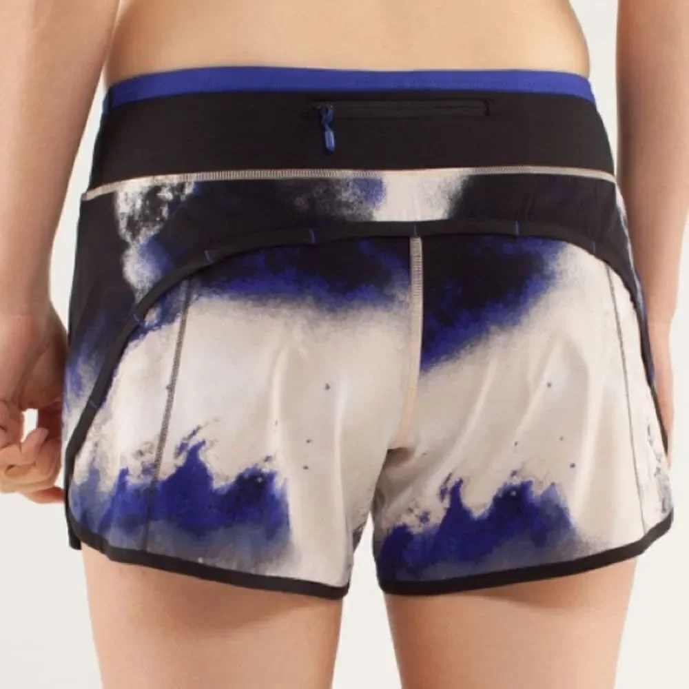 Lululemon turbo run short pigment blue black‎